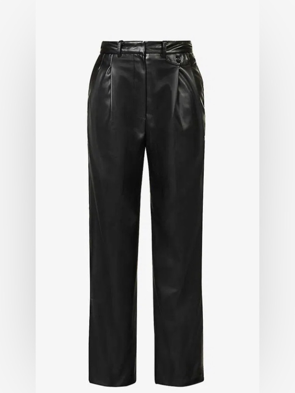 The Frankie Shop Pernille Black Faux Leather High-Rise Trousers